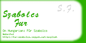 szabolcs fur business card